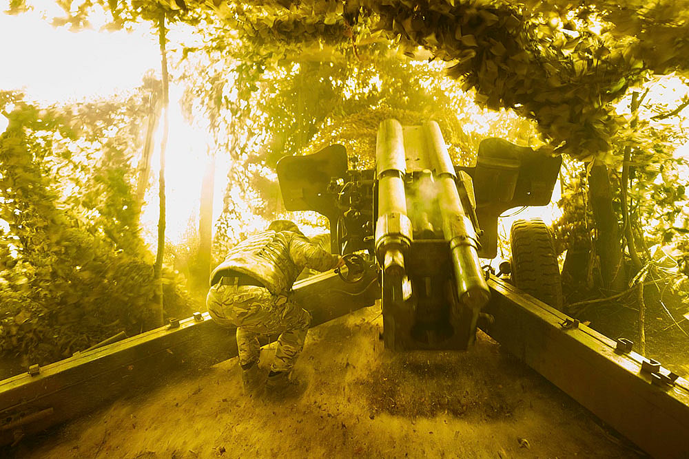 Russia Ukraine War - Ukrainian serviceman of 14th National Guard Chervona Kalyna brigade