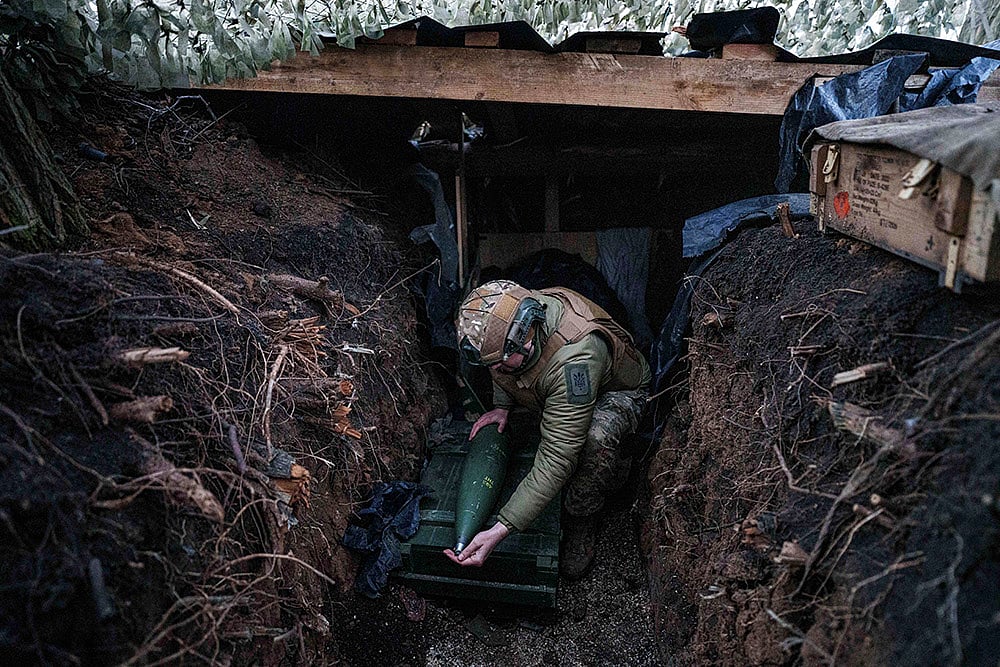 Russia Ukraine War - Ukrainian serviceman of 14th National Guard Chervona Kalyna brigade