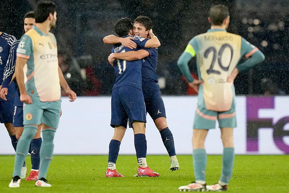 UEFA Champions League Football - Paris Saint-Germain vs Manchester City_ Joao Neves 