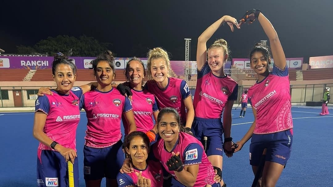 Photo: X | Tanuj Birua : Odisha Warriors players in the HIL 2024-25.