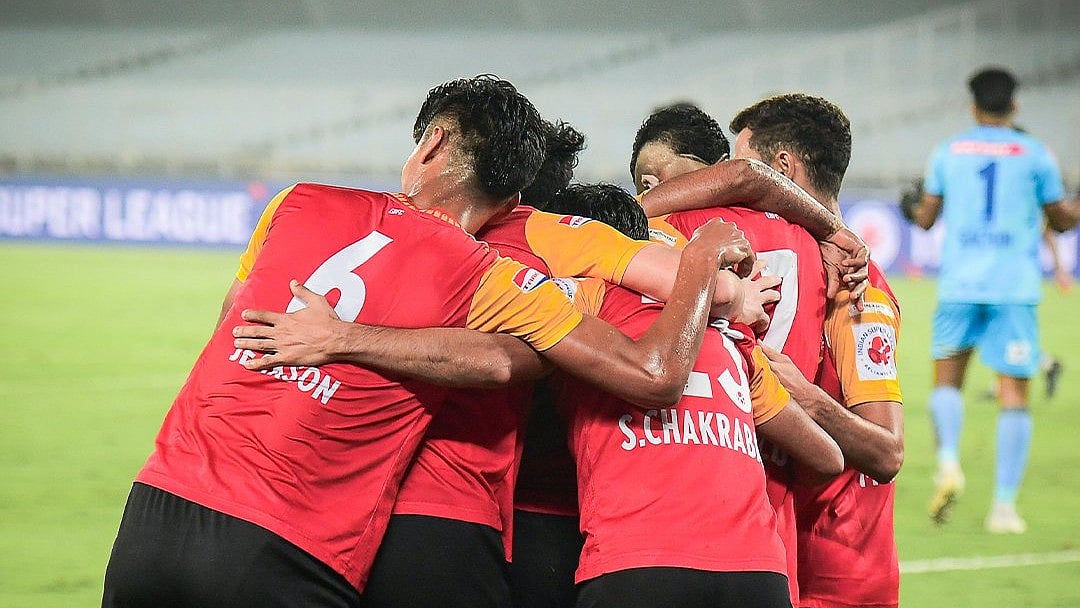 East Bengal celebrate their 2-1 win over Kerala Blasters on January 24, Friday.  - X | East Bengal 