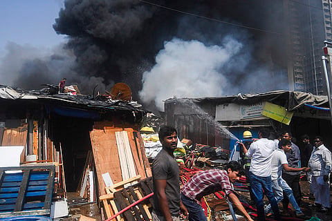 Fire at furniture market in Mumbai