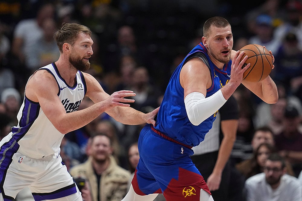 NBA Basketball 2024-25 - Denver Nuggets vs Sacramento Kings game - Sabonis defends