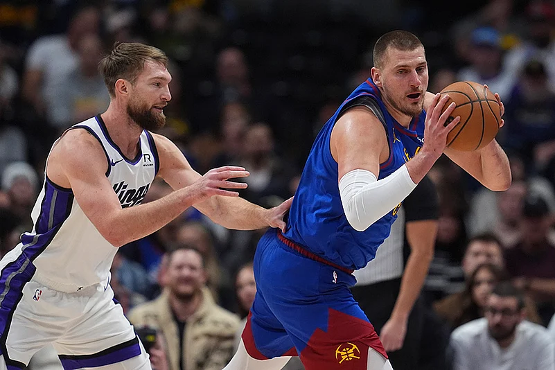 NBA Basketball 2024-25 - Denver Nuggets vs Sacramento Kings game - Sabonis defends