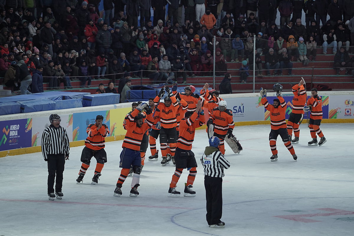 Khelo India Ice hockey match between Maharashtra team vs Army