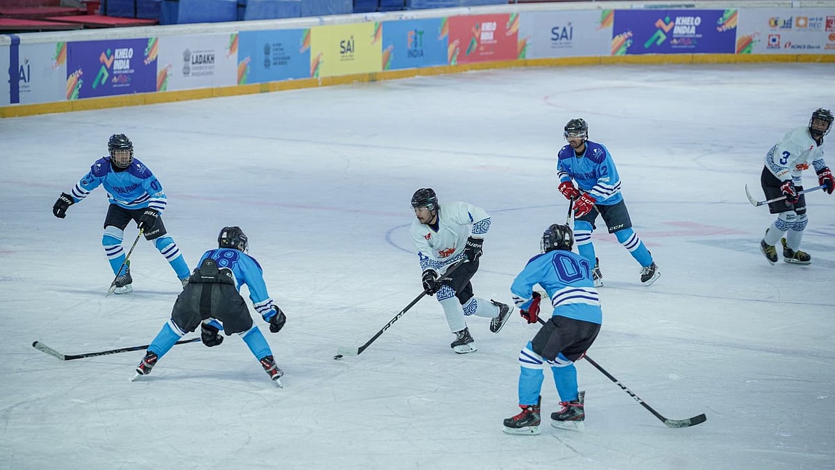 SAI Media : Ice hockey action from Day 3 of the Khelo India Winter Games.