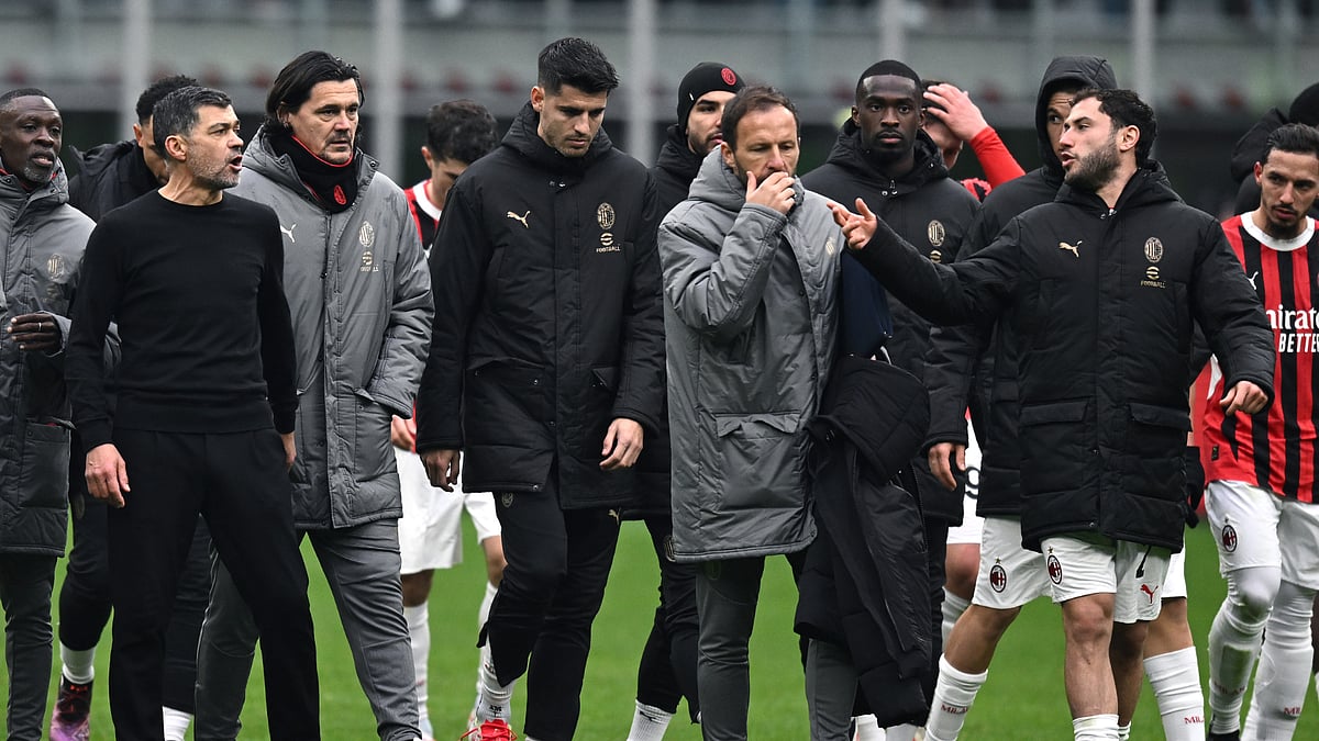 Sergio Conceicao and Davide Calabria had to be separated during AC Milan's win over Parma