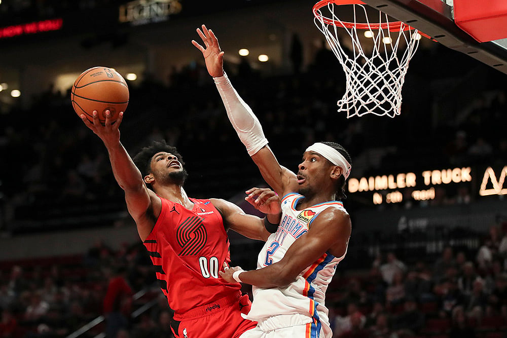 NBA Basketball game Oklahoma City Thunder vs Portland Trail Blazers Basketball: Scoot Henderson
