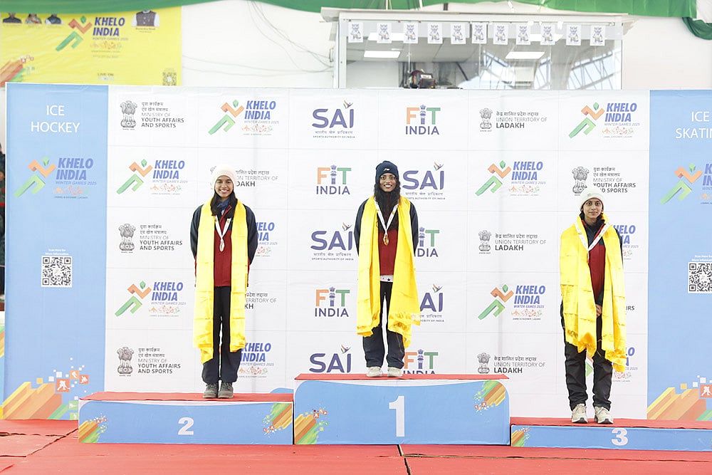 Khelo India 2025: 500M Short Track women speed skating, Nayana Sri Talluri Telangana (Gold)
