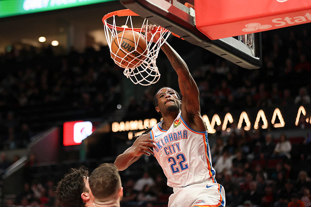 NBA Basketball game Oklahoma City Thunder vs Portland Trail Blazers Basketball: Cason Wallace