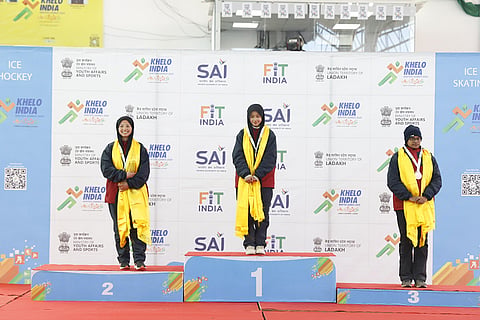 Khelo India Winter Games 2025: 1000M Long Track Women speed skating, Shabana Zara, UT Ladakh (Gold)