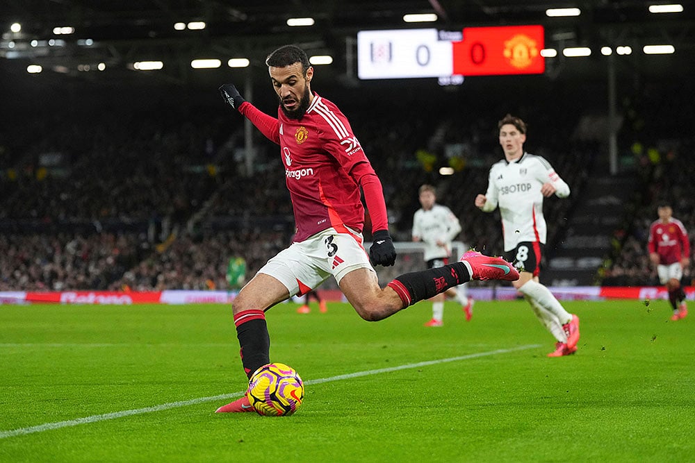 English Premier League soccer Fulham vs Manchester United match gallery: Noussair Mazraoui