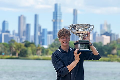 Australian Open 2025: Sinner Poses Near Lakeside During Official Photoshoot