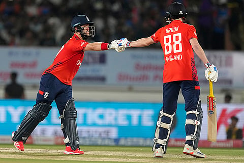 IND vs ENG 3rd T20: England's Ben Duckett is greeted by Harry Brook