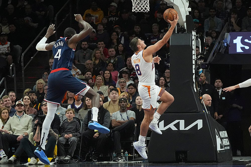 NBA basketball Phoenix Suns vs Los Angeles Clippers game: Grayson Allen 