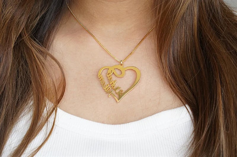 Personalized Name Heart Necklace