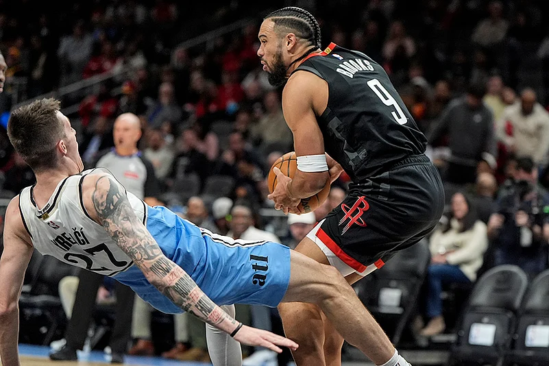 NBA basketball Houston Rockets vs Atlanta Hawks game pics: Dillon Brooks