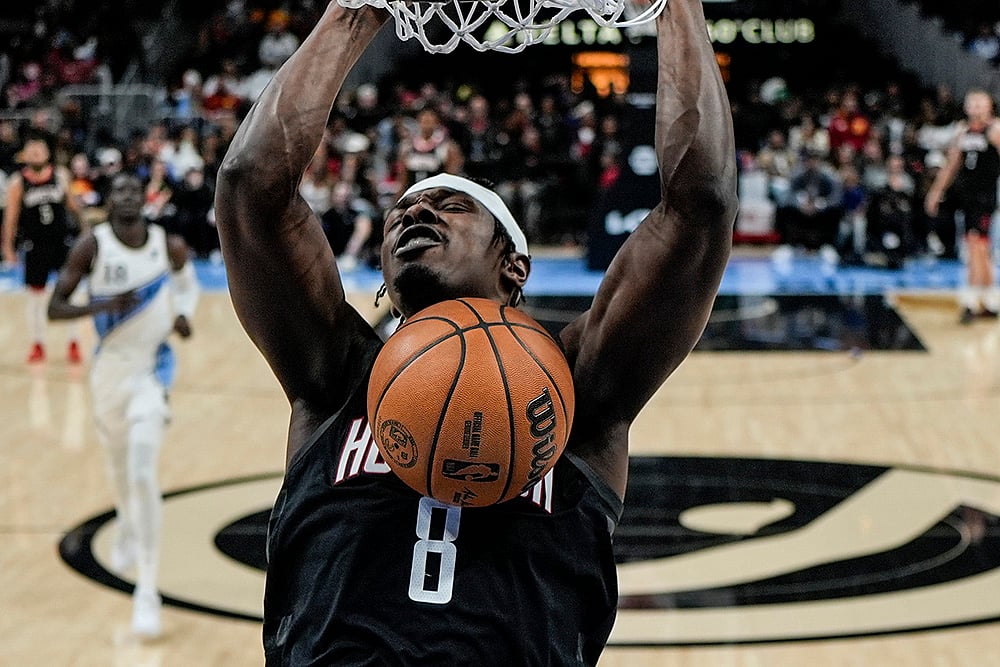 NBA basketball Houston Rockets vs Atlanta Hawks game pics: JaeSean Tate