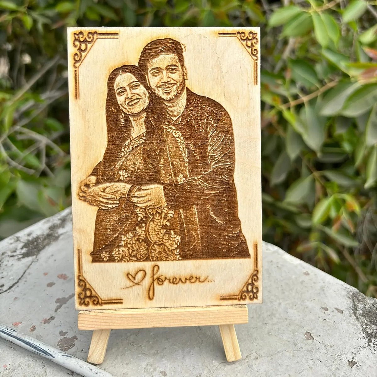 Wooden Engraved Photo Frame