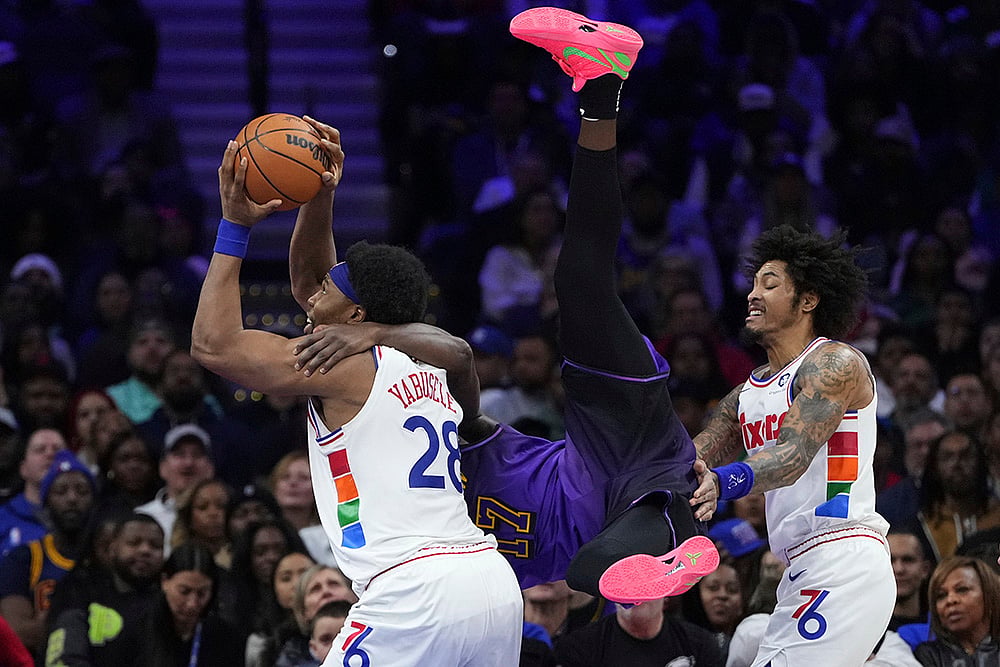 NBA basketball Philadelphia 76ers vs LA Lakers game pics: Guerschon Yabusele