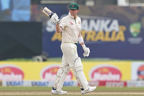 SL vs AUS 1st Test Day 1: Australia's Steven Smith celebrates his fifty runs