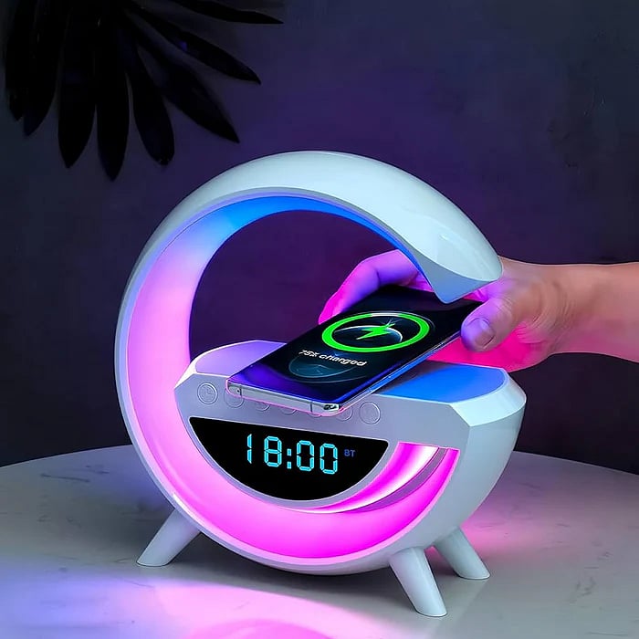 LED Lamp Wireless Charger & Bluetooth Speaker