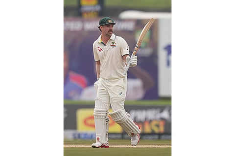 SL vs AUS 1st Test Day 1: Australia's Travis Head celebrates his fifty runs 
