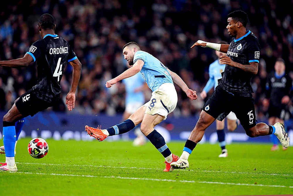 UEFA Champions League soccer Manchester City Vs Club Brugge match photo: Mateo Kovacic