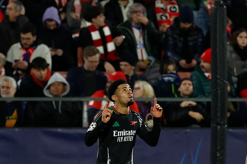 UEFA Champions League soccer Girona Vs Arsenal match photo: Ethan Nwaneri