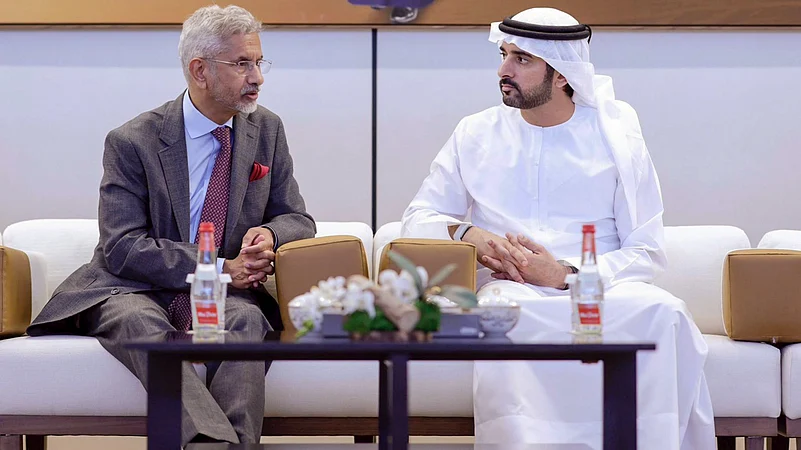 External Affairs Minister S. Jaishankar with UAEs Deputy Prime Minister Hamdan bin Mohammed