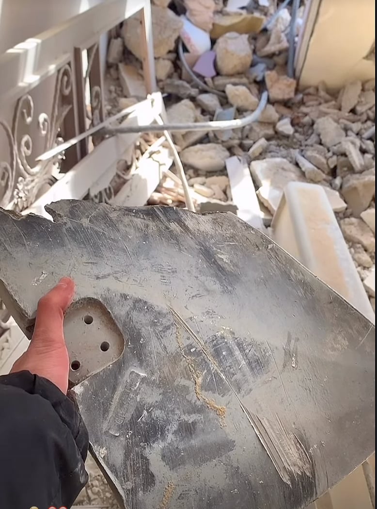 A part of the bomb which destroyed Sanads home