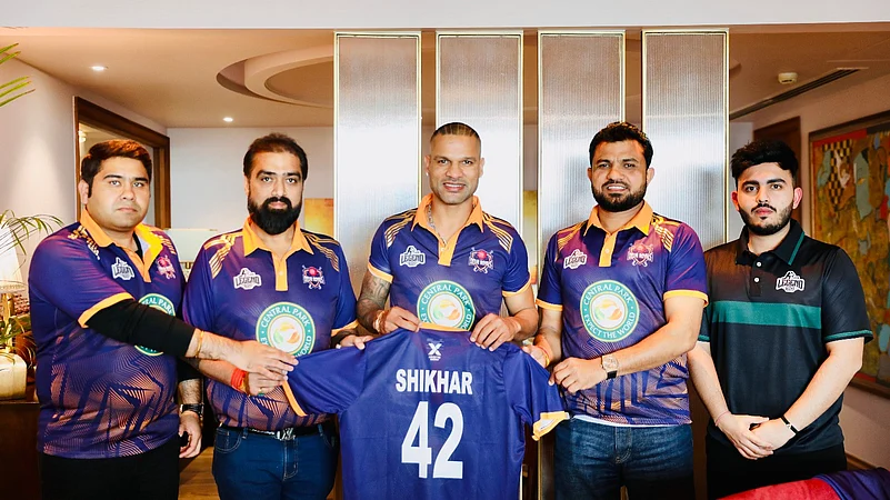 Shikhar Dhawan launches Delhi Royals jersey.