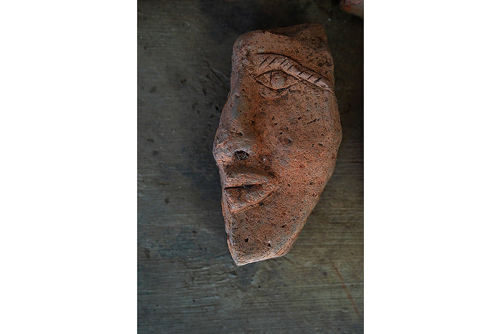Excavated remains from the archaeological site