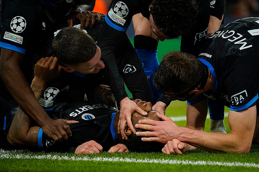 UEFA Champions League soccer Manchester City Vs Club Brugge match photo: Raphael Onyedika