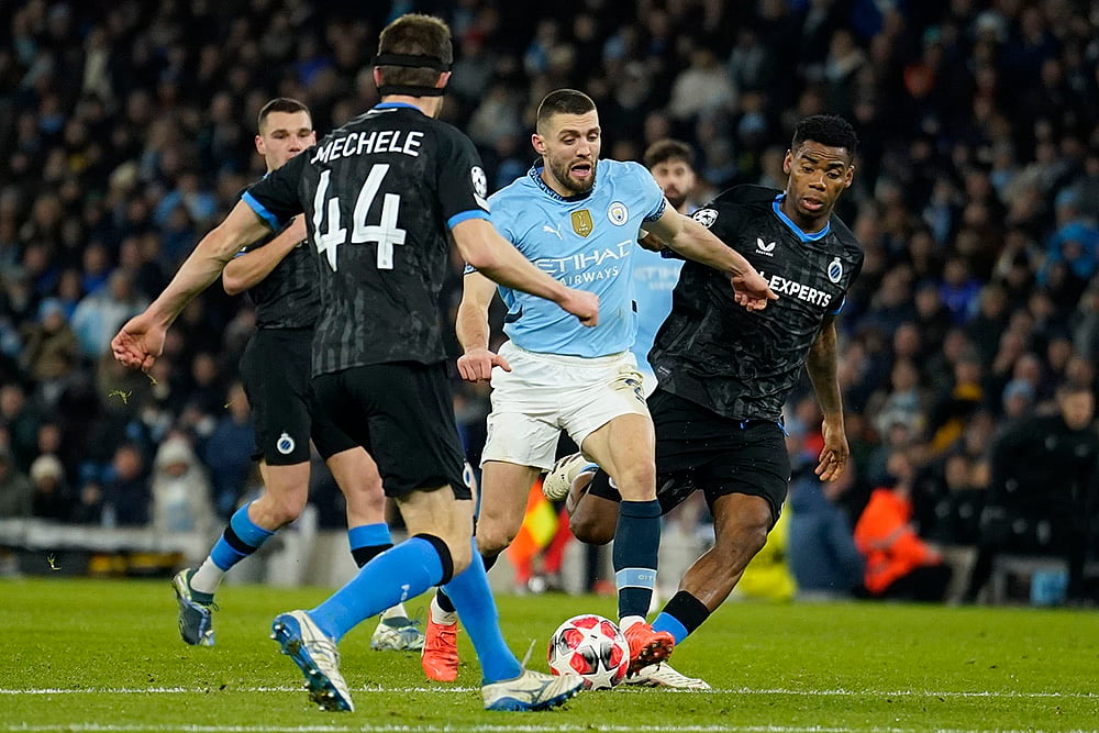 UEFA Champions League soccer Manchester City Vs Club Brugge match photo: Mateo Kovacic