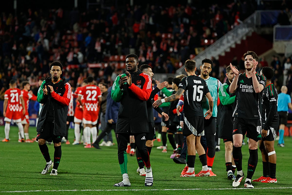 UEFA Champions League soccer Girona Vs Arsenal match photo: 1