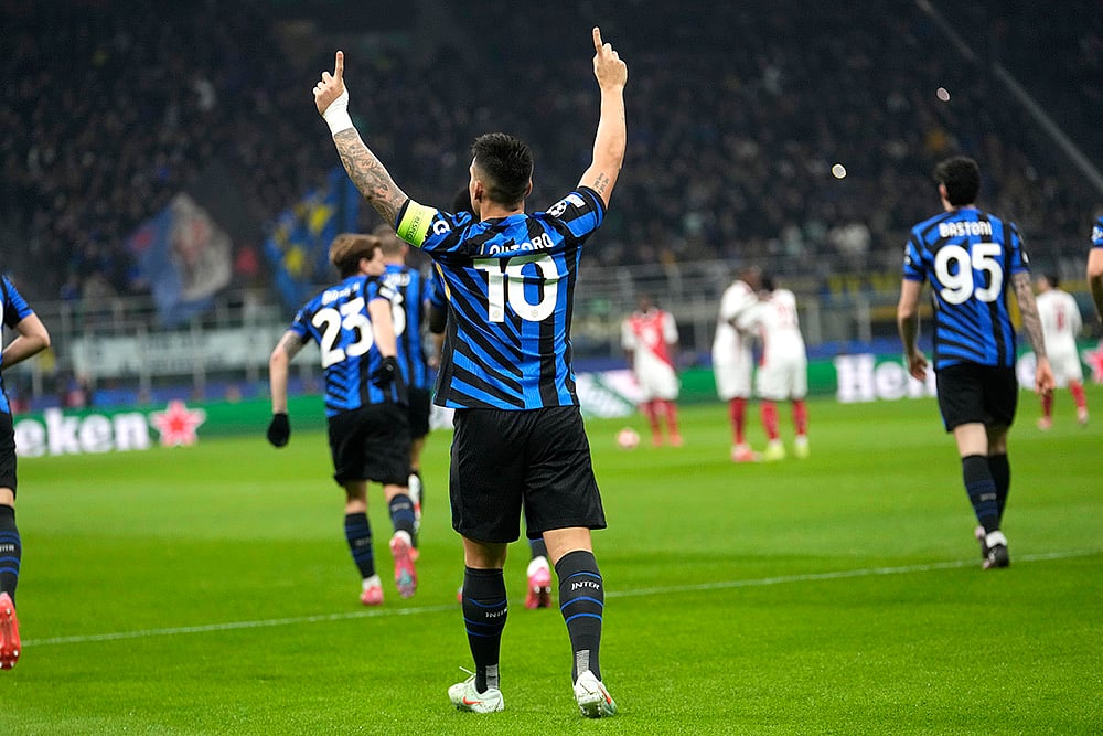 UEFA Champions League UCL soccer Inter Milan vs Monaco match photo: Lautaro Martinez