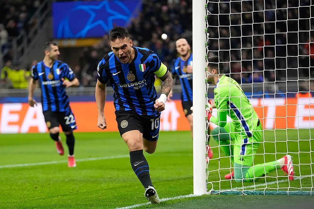 UEFA Champions League UCL soccer Inter Milan vs Monaco match photo: Lautaro Martinez