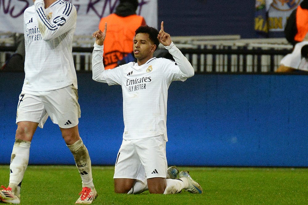 UEFA Champions League UCL soccer Real Madrid vs Brest FC match photo: Rodrygo 
