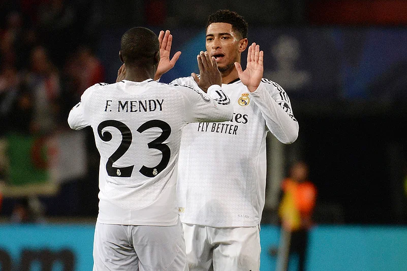 UEFA Champions League UCL soccer Real Madrid vs Brest FC match photo: Jude Bellingham
