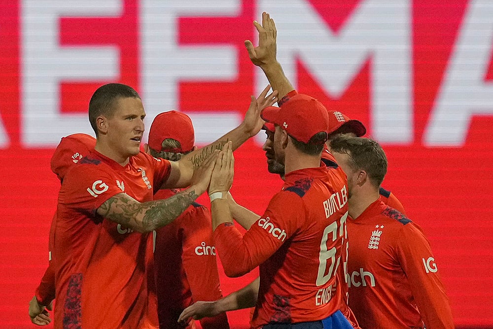 India Vs England Cricket IND vs ENG 5th T20I Photo from Mumbai: Brydon Carse