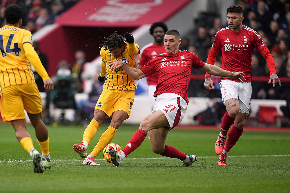 English Premier League soccer Nottingham Forest Vs Brighton photo: Nikola Milenkovic