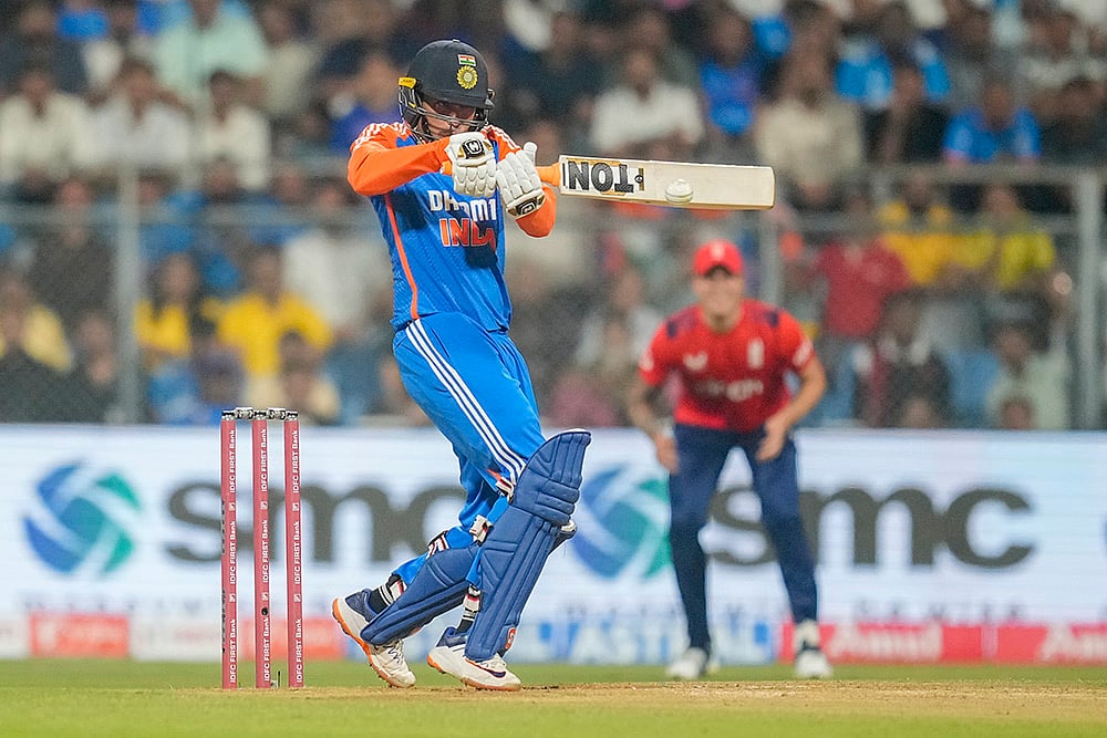 India Vs England Cricket IND vs ENG 5th T20I Photo from Mumbai: Abhishek Sharma