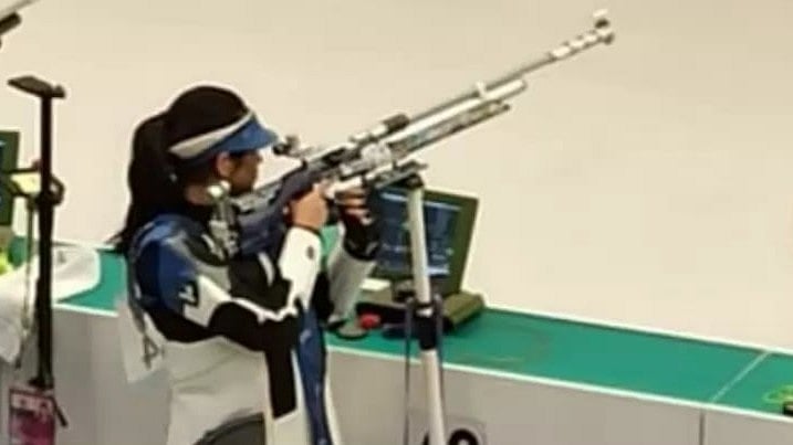 File Photo : Ashi Chouksey of MP broke women's 50m rifle 3 positions national record.