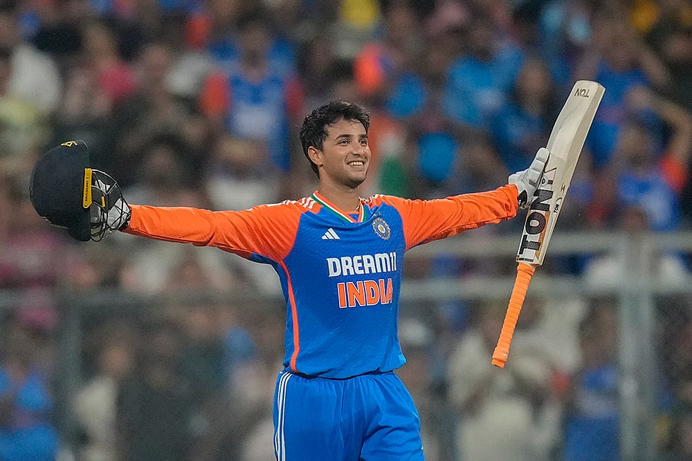 India Vs England Cricket IND vs ENG 5th T20I Photo from Mumbai: Abhishek Sharma 