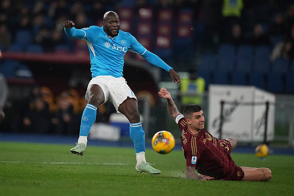 Italian Serie A soccer AS Roma vs Napoli match photo: Romelu Lukaku 