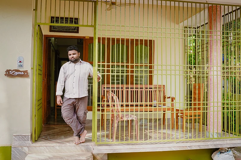 Shahids son, Shuhaib, at his residence