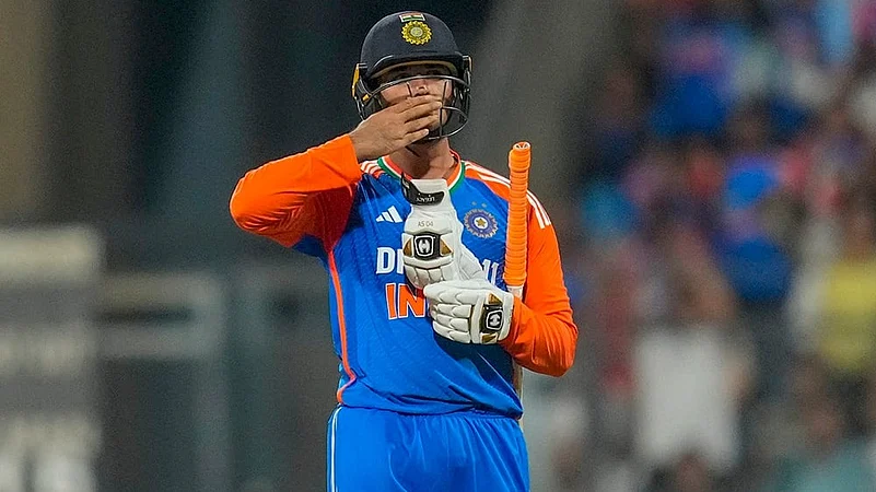 India Vs England Cricket IND vs ENG 5th T20I Photo from Mumbai: Abhishek Sharma