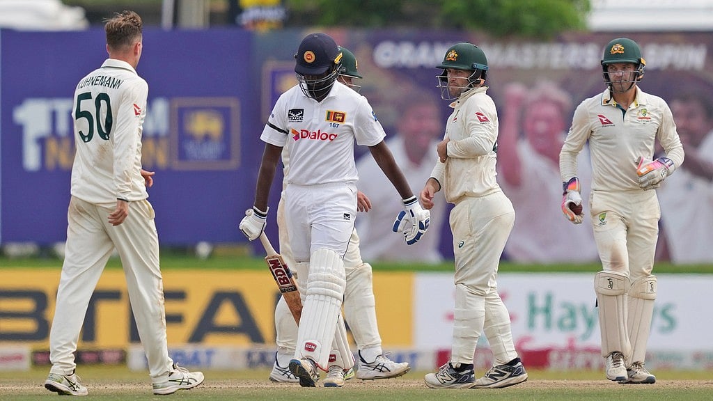 AP : Australia beat Sri Lanka by an innings and 242 runs in the first Test in Galle.