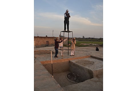 Excavated trenches at mound no 6